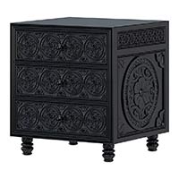 Lahaina Solid Wood Hand Carved Moroccan Style Drawer Nightstand