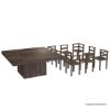 Pescara Rustic Solid Wood Pedestal Piece Square Dining Table Set