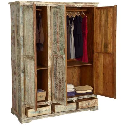 Large Solid Wood Clothing Armoire Wardrobe