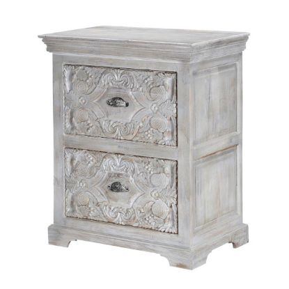 Winter Snow Garden Mango Wood 4 Drawer Nightstand