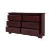 Carina Contemporary Mahogany Wood Drawer Double Dresser