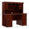 Brooten Rustic Solid Wood Home Office Computer Desk With Hutch