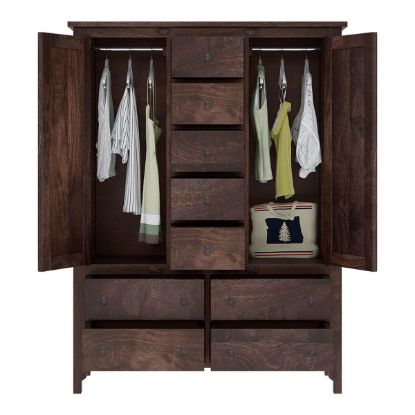 Large Solid Wood Clothing Armoire Wardrobe Bedroom Armoire