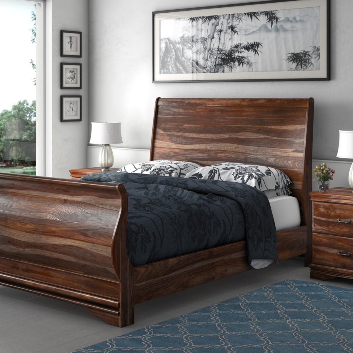 wooden bed frame king