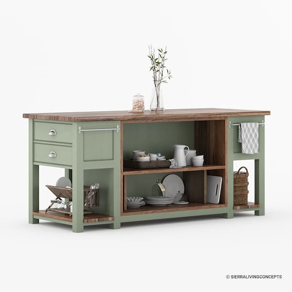 Telluride Solid Wood Large Two Tone Kitchen Island Cabinets