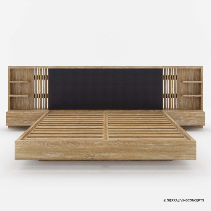 solid wood platform bed frame