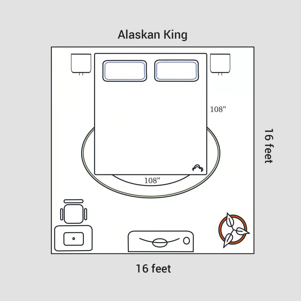 Alsakan king size bed room layout