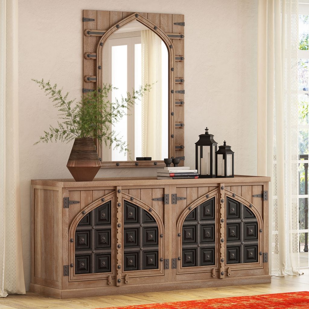 Abbotsbury Antique Rustic Solid Wood Double Sideboard