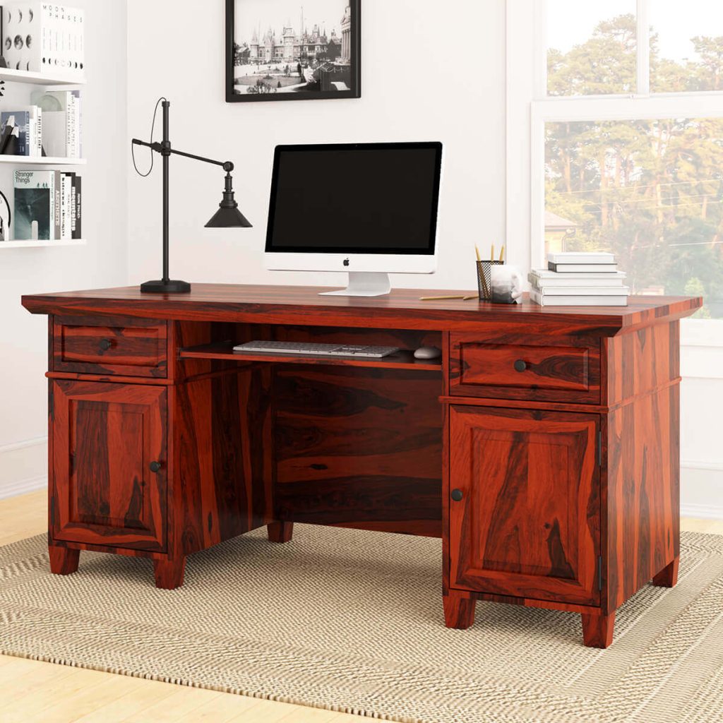 Bedias Solid Wood Home Office Computer Desk