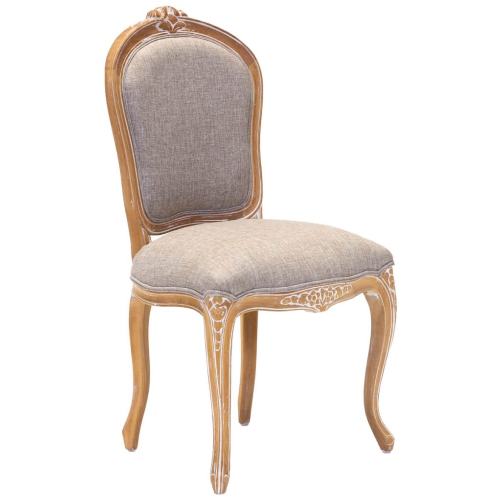 Kimballton Shabby Chic Mahogany Wood Upholstered Accent Dining Chair