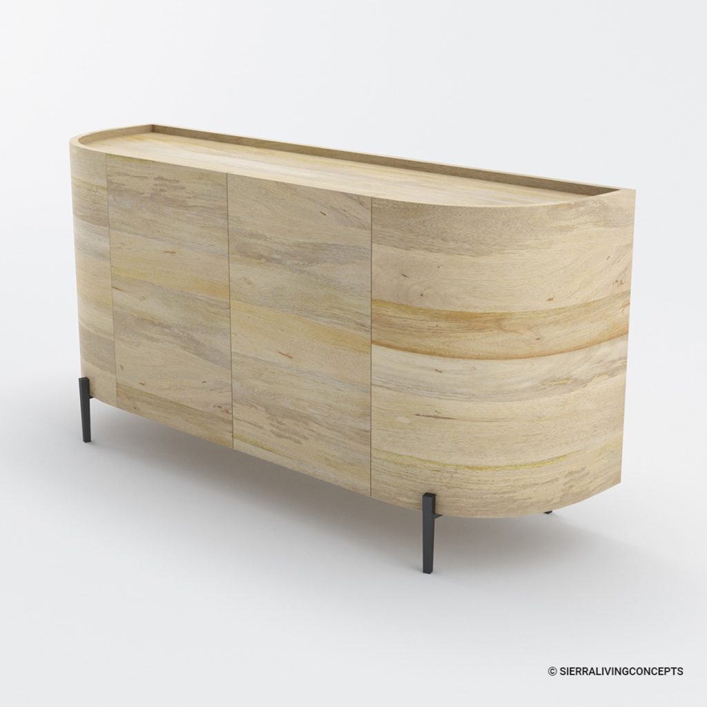 Pescadero Solid Wood 2 Door Modern Long Sideboard Cabinet