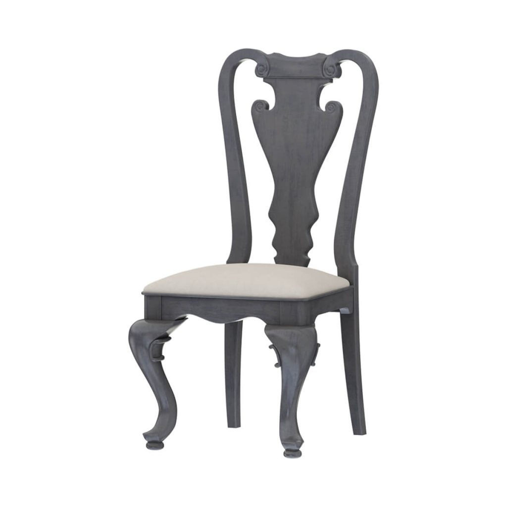 San Marino Solid Mahogany Wood Dining Chair with Upholstered Seat