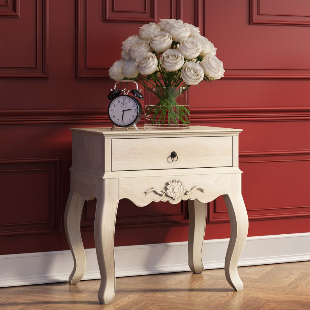 Sorocaba Solid Wood French Provincial 1 Drawer Nightstand