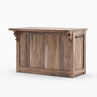 Manzanita Rustic Solid Wood Small Kitchen Island with Drawers.