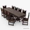 Picture of Nottingham Solid Wood Large Rustic Dining Room Table Chair Set