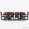 Picture of Nottingham Solid Wood Large Rustic Dining Room Table Chair Set