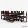 Picture of Nottingham Solid Wood Large Rustic Dining Room Table Chair Set