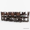 Picture of Nottingham Solid Wood Large Rustic Dining Room Table Chair Set