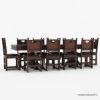 Picture of Nottingham Solid Wood Large Rustic Dining Room Table Chair Set