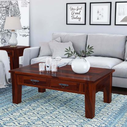 Picture of Tierra Solid Wood Rectangular Coffee Table With Storage