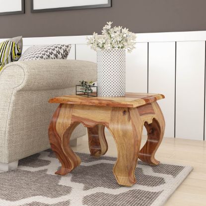 Picture of Halfeti Contemporary Rustic Solid Wood Opium End Table