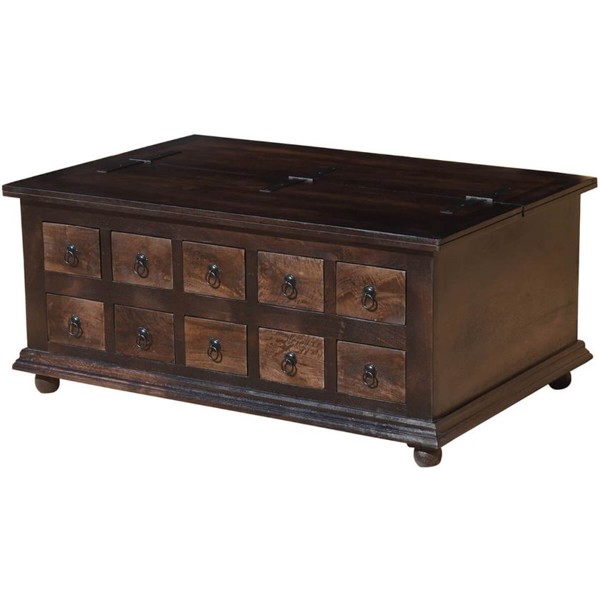 Picture of Classic Lift Top Antique Coffee Table With Drawer Storage