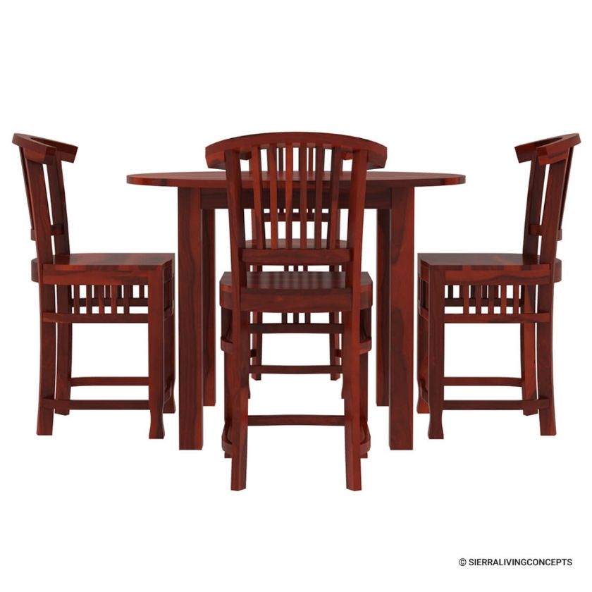 5 Pc Contemporary Counter Height Round Dining Table And Chair Set 2890