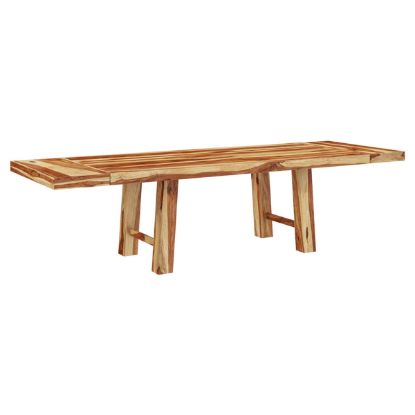 Picture of Bluffton Rustic Solid Wood Large Dining Table with Extendable Leaf