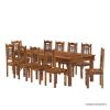 Picture of San Francisco Transitional 11 Piece Rustic Solid Wood Dining Table Chair Set