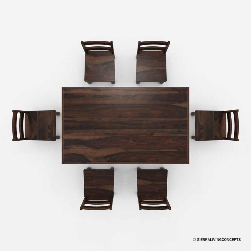 Frisco Modern Solid Wood Casual Rustic Dining Room Table and Chair Set.