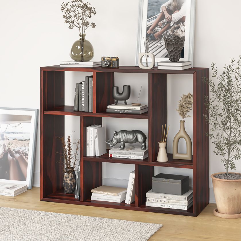 Picture of Benicia Wooden Geometric Open Shelf Bookcase (40")