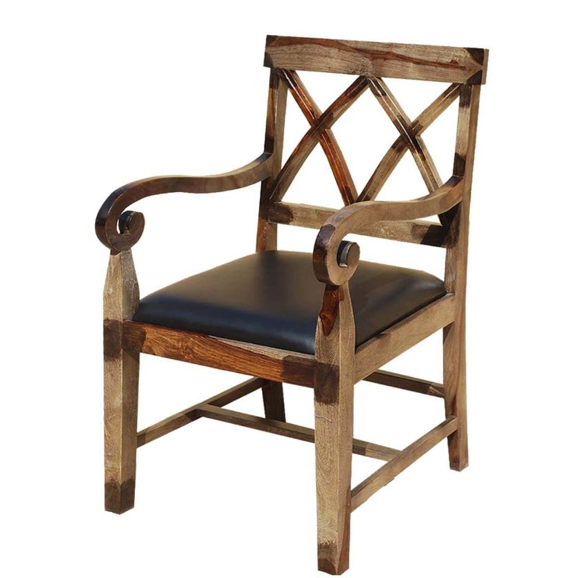 Picture of Sheraton Solid Wood & Leather Upholstered Dining Chair