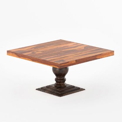 Picture of Minneapolis Farmhouse Solid Wood Pedestal Square Dining Table For 8