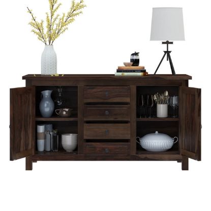 Marseille Rustic Solid Wood 3 Drawer Long Sideboard Cabinet.