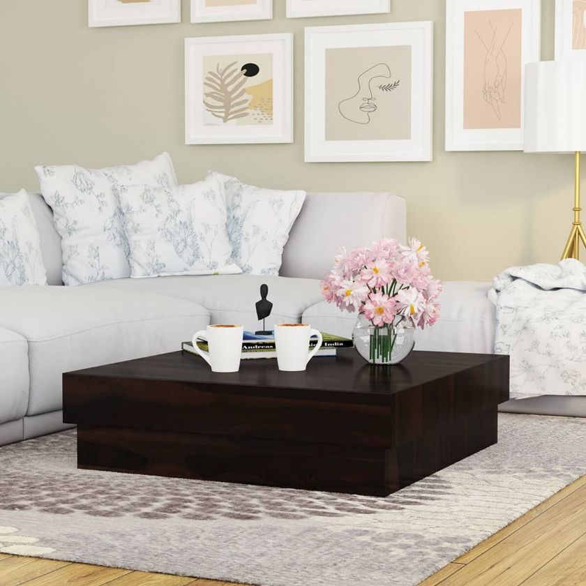 Picture of Solid Wood Square Contemporary Block Coffee Table