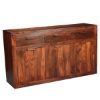 Picture of Modern Simplicity Acacia Wood 3 Drawer Large Sideboard Cabinet