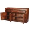 Picture of Modern Simplicity Acacia Wood 3 Drawer Large Sideboard Cabinet