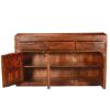 Picture of Modern Simplicity Acacia Wood 3 Drawer Large Sideboard Cabinet