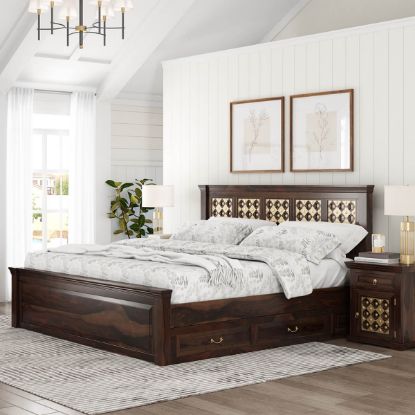 Picture of La Junta Diamond Empire Solid Wood Storage Platform Captains Bed