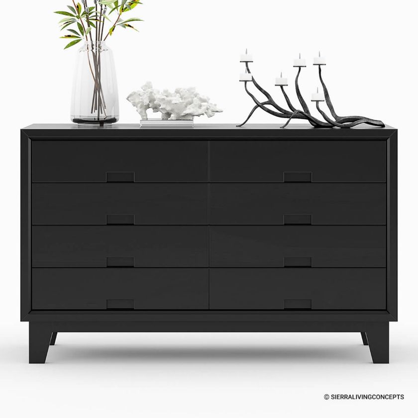 Modern Simplicity Mocha Solid Wood 8-Drawer Dresser