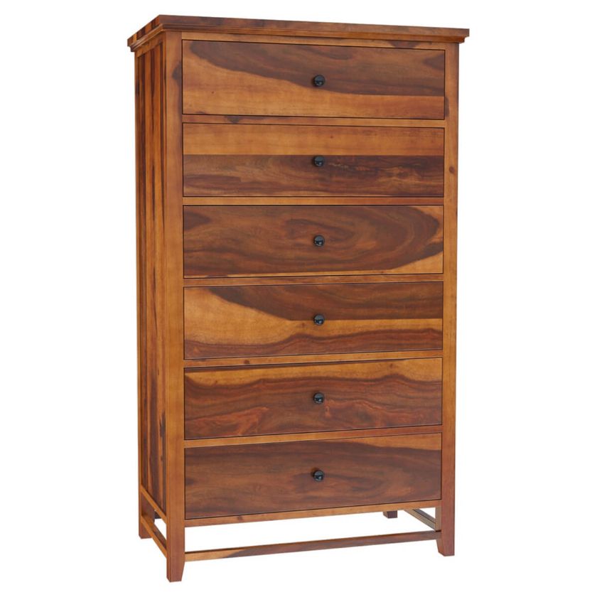 Mission Modern Solid Wood 6 Drawer Bedroom Tall Dresser