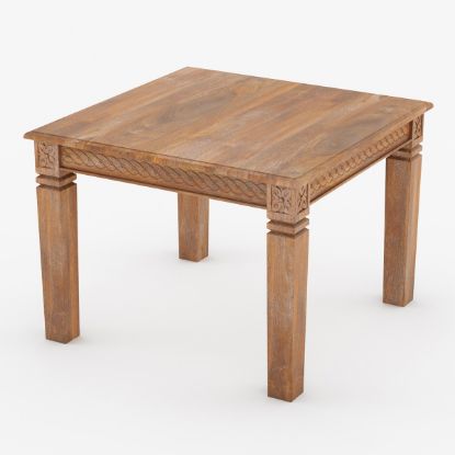 Picture of Salemo Rustic Wood Handcrafted Square Kitchen Table