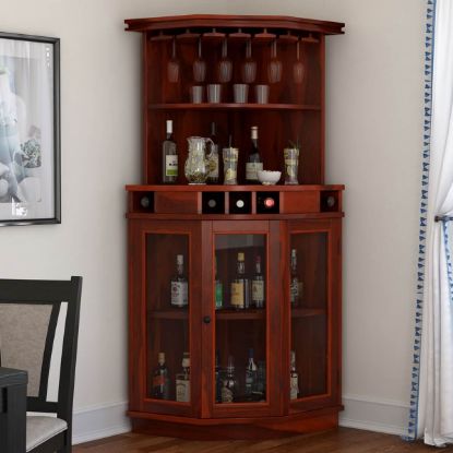 Rustic Wine Bar Liquor Cabinets Racks Tall Corner Bar Furniture