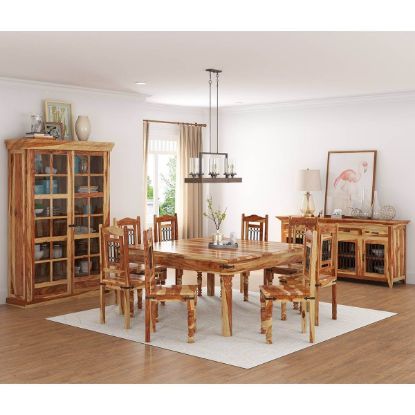 Dallas Ranch Solid Wood Square Dining Room Table Set.