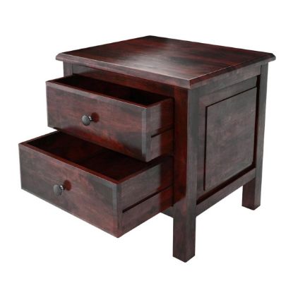 Modern Solid Wood Nightstand | Carved Wood Nightstand.