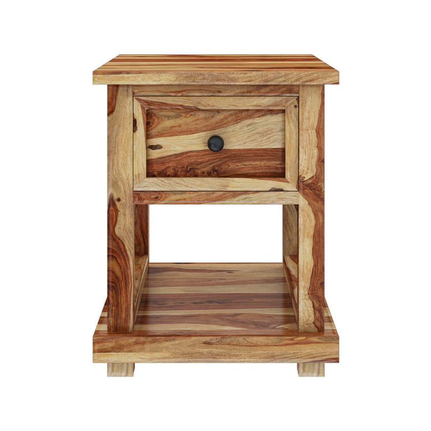 Larvik Rustic Solid Wood 1 Drawer Nightstand