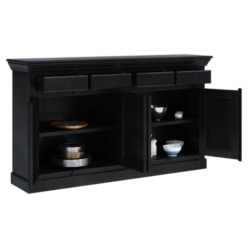 Urban Black Buffet Cabinet With Drawers