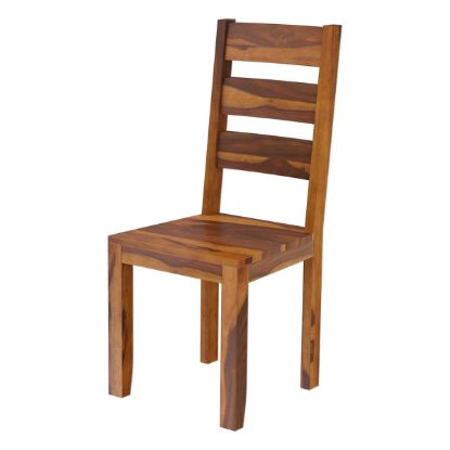 Picture of Cariboo Contemporary Rustic Solid Wood Ladder Back Dining Chair