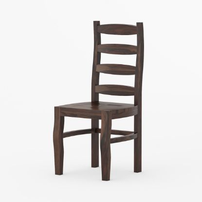 Picture of Minsk Rustic Traditional Rosewood Ladder Back Dining Chair