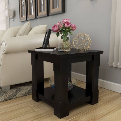 Picture of Brimson Contemporary Style Solid Wood 2 Tier Square End Table 